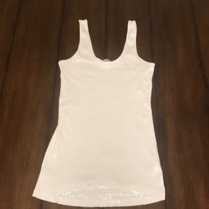 Express white sequence tank top